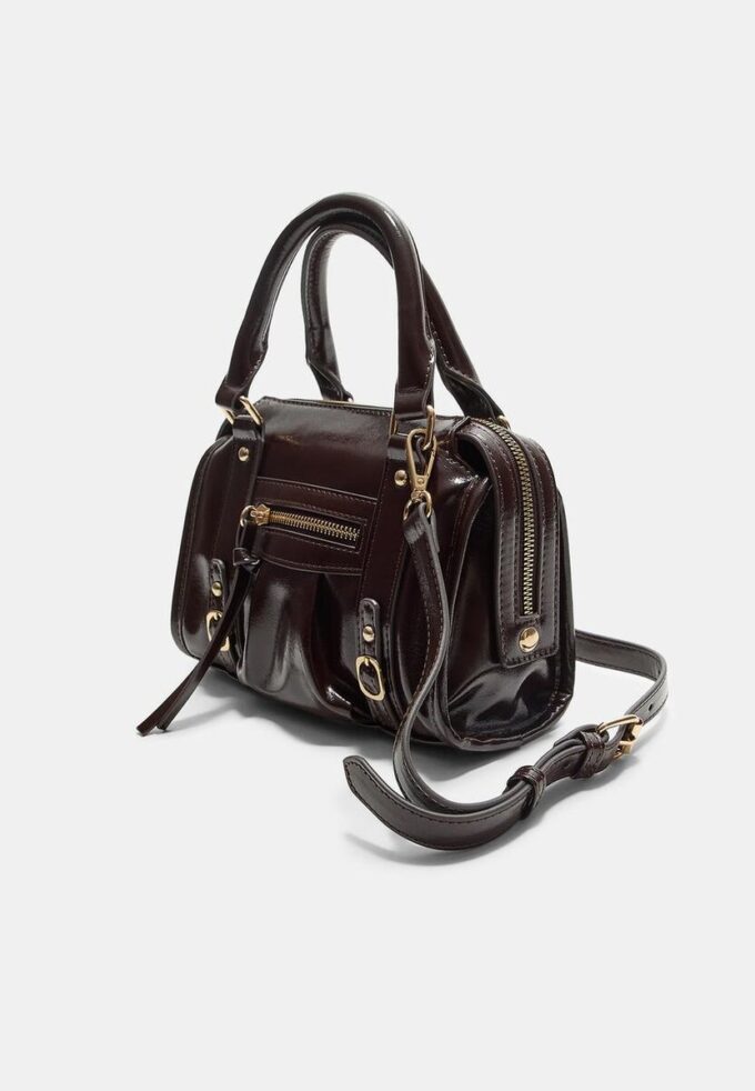 Sac bowling à bandoulière en simili cuir