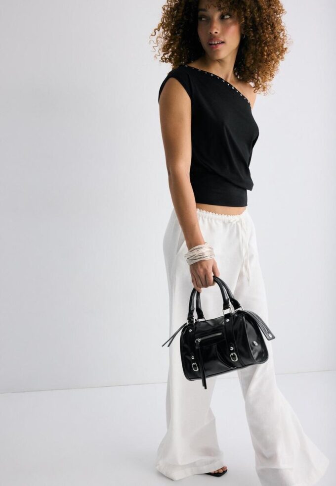 Sac bowling à bandoulière en simili cuir