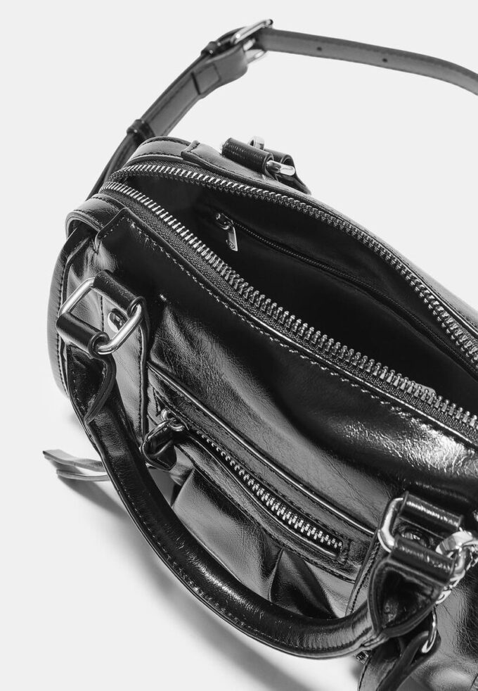 Sac bowling à bandoulière en simili cuir