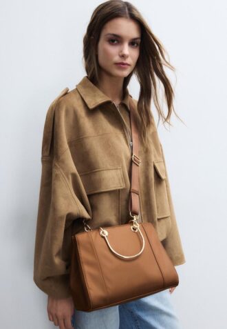 Sac cabas à poignées métalliques