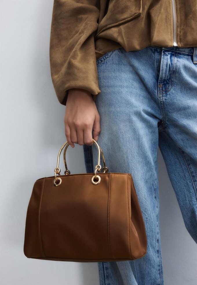 Sac cabas à poignées métalliques Sac cabas à poignées métalliques