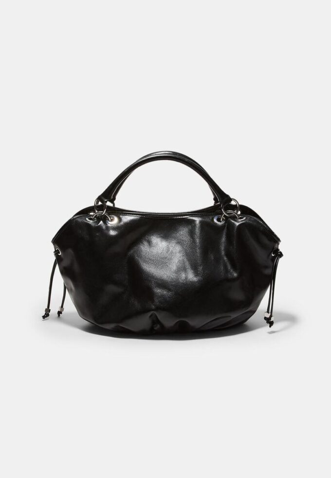 Sac cabas rond avec détails métalliques