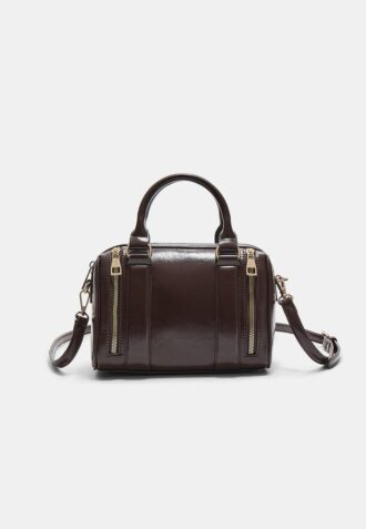 Sac effet cuir avec fermetures éclair