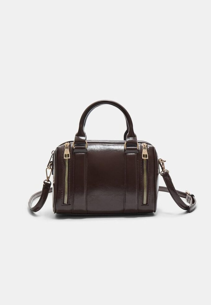 Sac effet cuir avec fermetures éclair