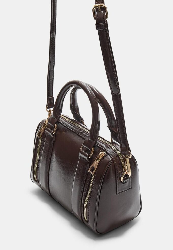 Sac effet cuir avec fermetures éclair