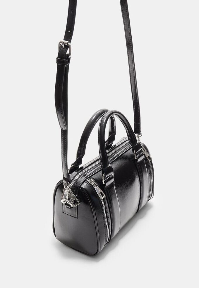 Sac effet cuir avec fermetures éclair