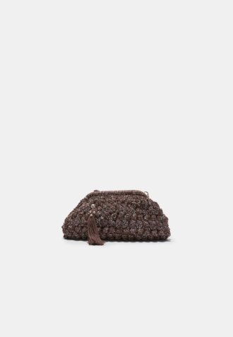 Sac seau en crochet avec fils métalliques Sac seau en crochet avec fils métalliques