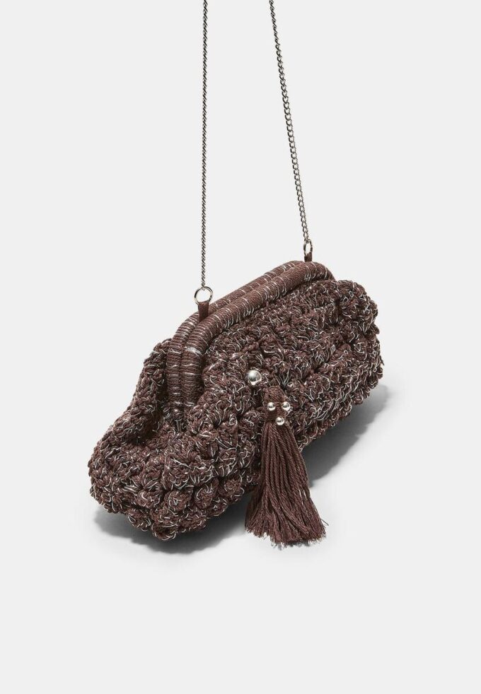 Sac seau en crochet avec fils métalliques Sac seau en crochet avec fils métalliques