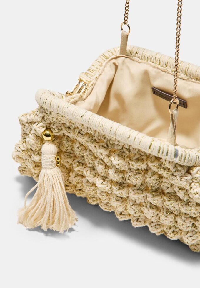 Sac seau en crochet avec fils métalliques Sac seau en crochet avec fils métalliques