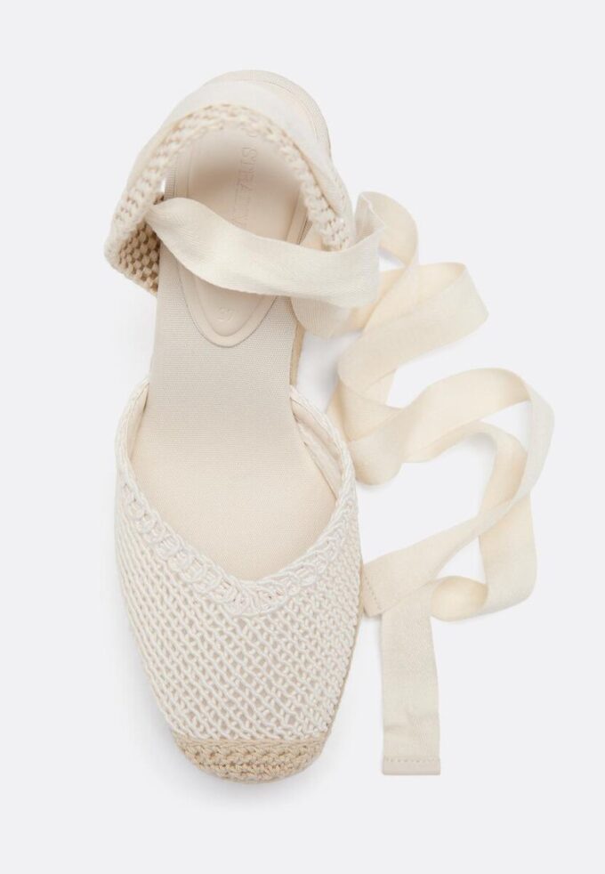 Sandales compensées en jute à lacets Sandales compensées en jute à lacets