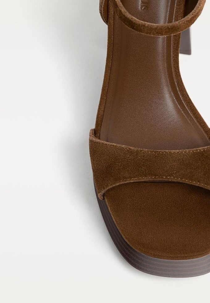 Sandales à plateforme en cuir refendu Sandales à plateforme en cuir refendu