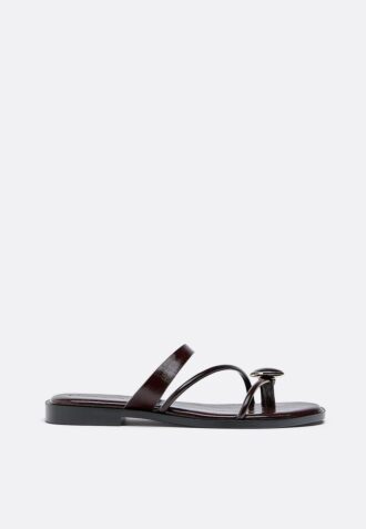 Sandales plates avec détails en pierre