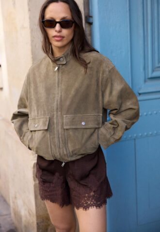 Short caraco en satin