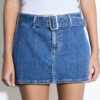 Skort en denim avec ceinture
