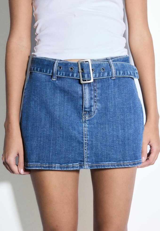Skort en denim avec ceinture