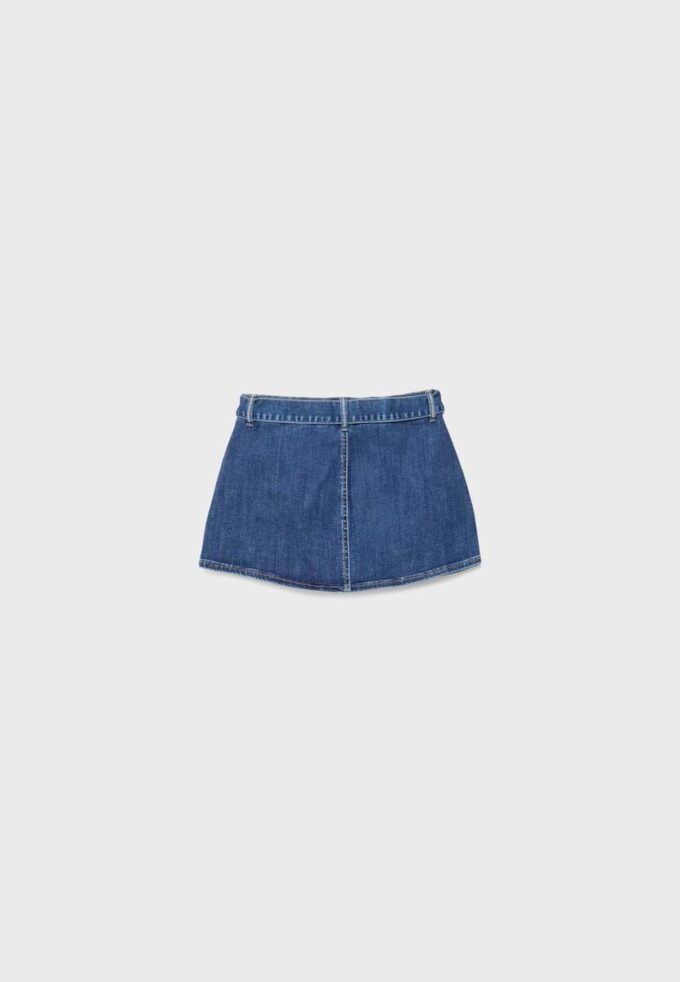 Skort en denim avec ceinture
