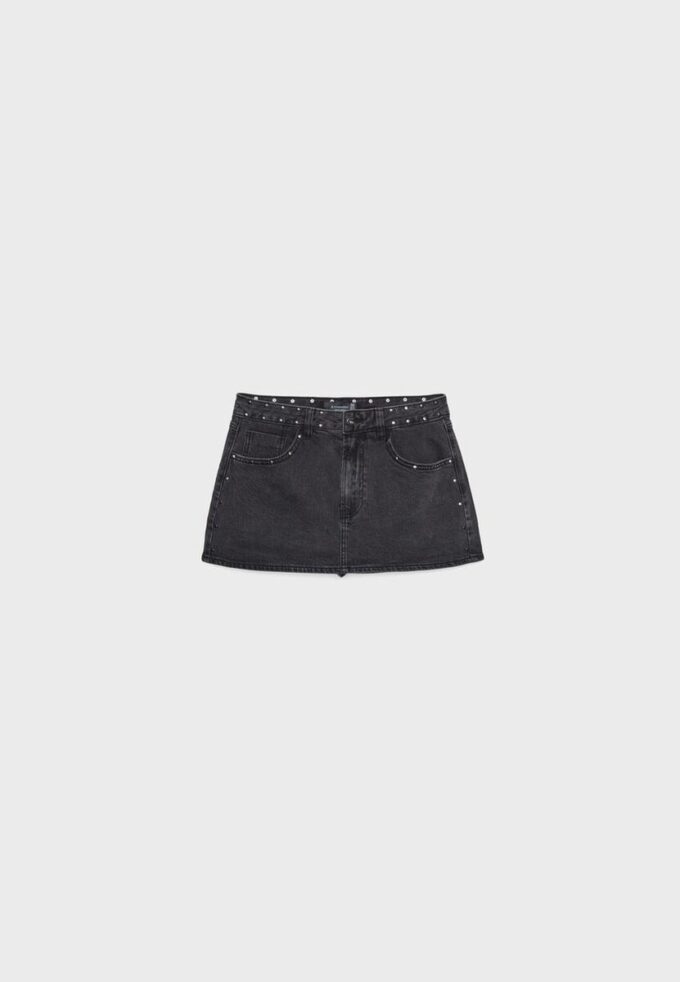 Skort en denim cloutée D62 Skort en denim cloutée D62