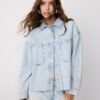 Surchemise courte en denim avec clous