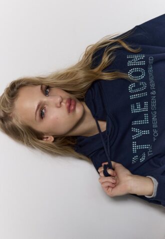 Sweat à capuche avec strass