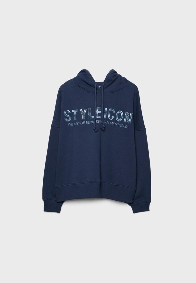 Sweat à capuche avec strass