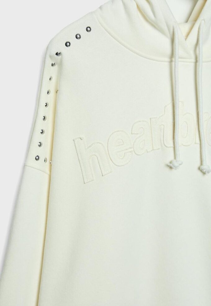 Sweat à capuche brodé et clouté