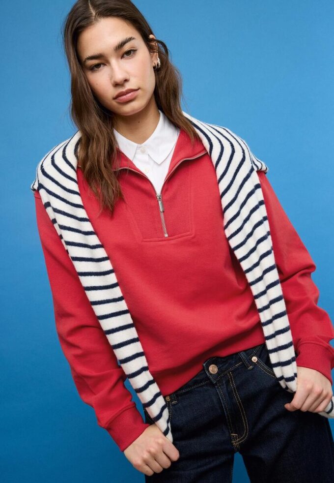 Sweat à col montant avec fermeture éclair Sweat à col montant avec fermeture éclair