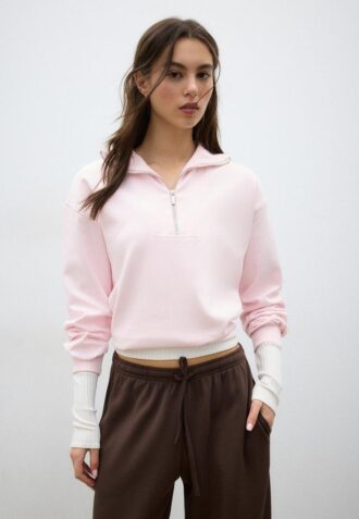 Sweat à col montant avec fermeture éclair