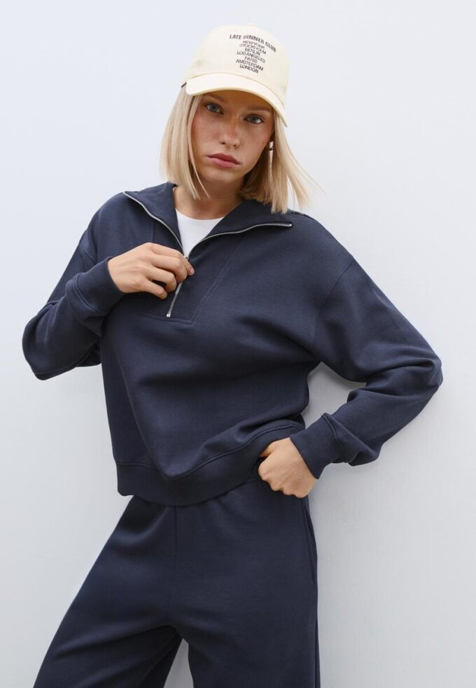 Sweat à col montant avec fermeture éclair Sweat à col montant avec fermeture éclair