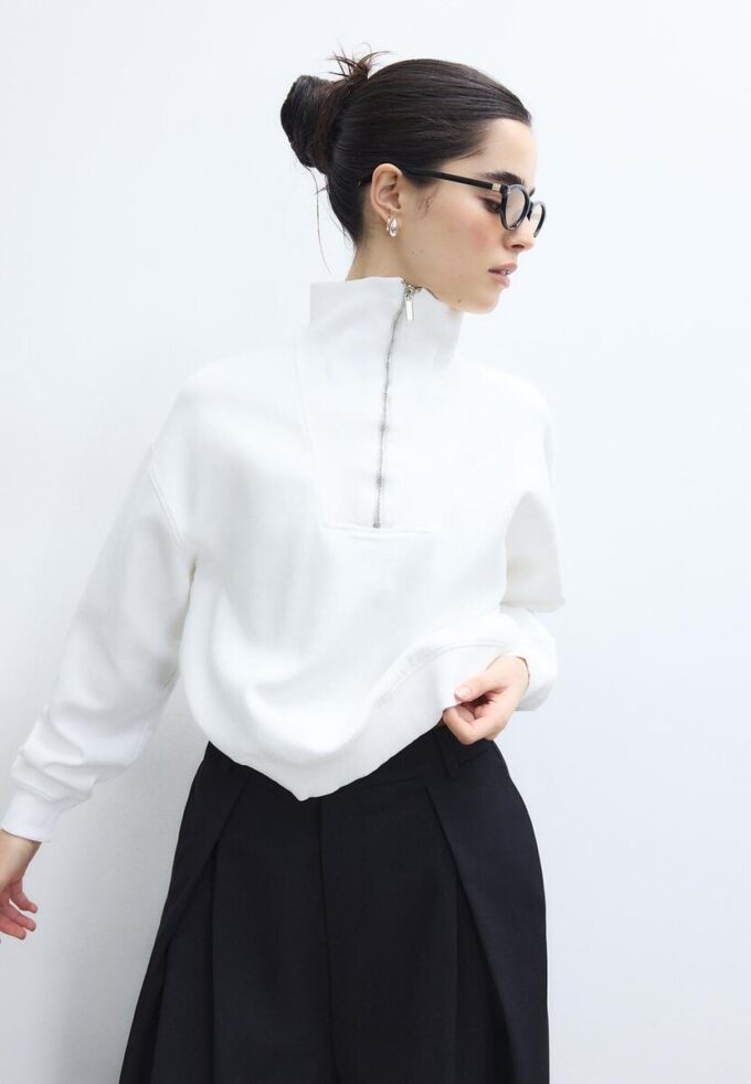 Sweat à col montant avec fermeture éclair Sweat à col montant avec fermeture éclair