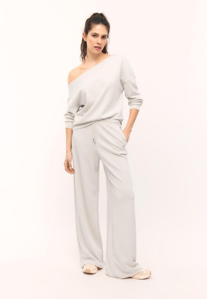 Sweat-shirt à épaules dénudées au toucher doux Sweat-shirt à épaules dénudées au toucher doux