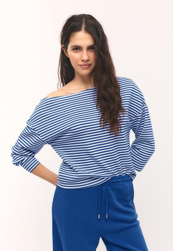 Sweat-shirt à épaules dénudées au toucher doux Sweat-shirt à épaules dénudées au toucher doux