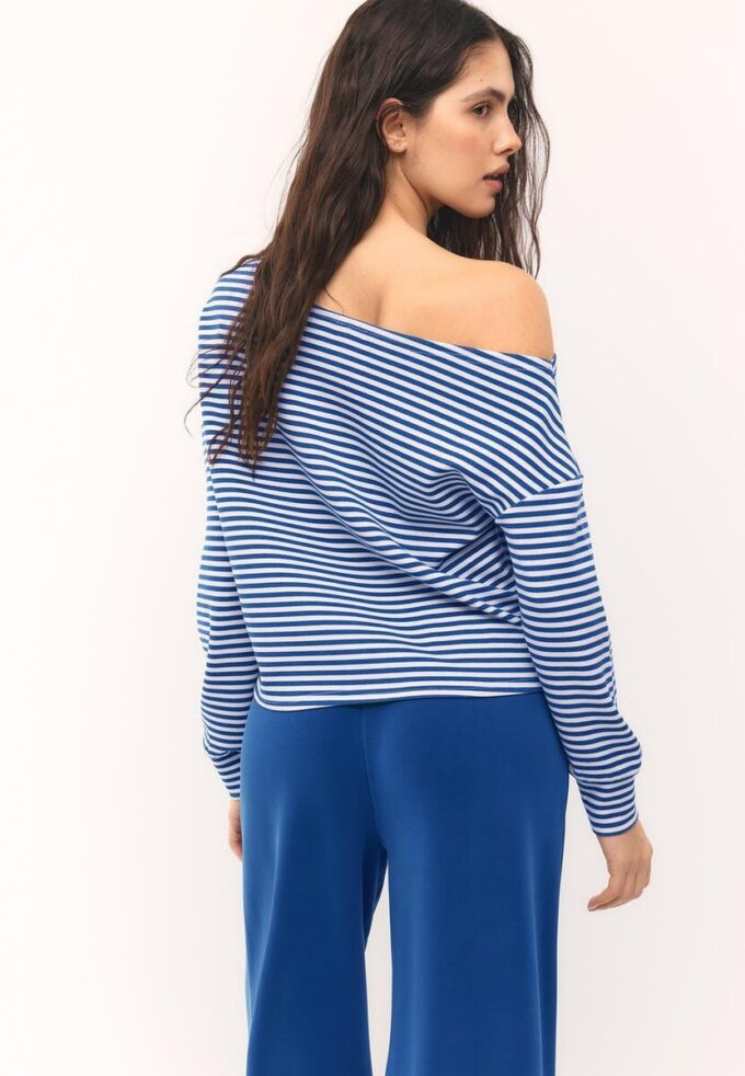 Sweat-shirt à épaules dénudées au toucher doux Sweat-shirt à épaules dénudées au toucher doux