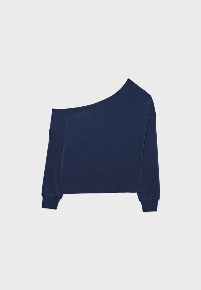 Sweat-shirt à épaules dénudées au toucher doux