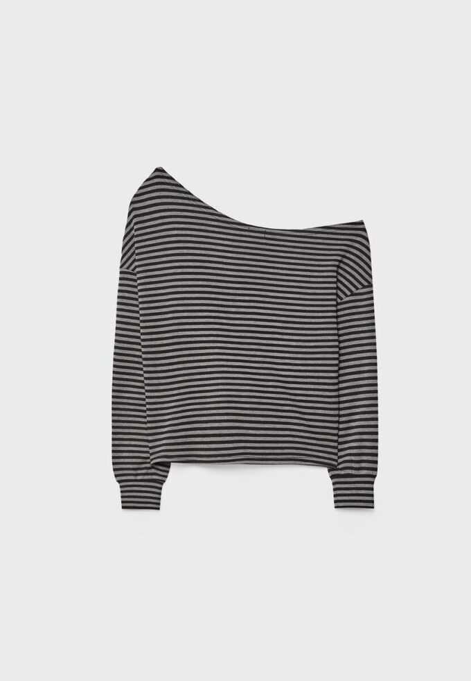 Sweat-shirt à épaules dénudées au toucher doux Sweat-shirt à épaules dénudées au toucher doux