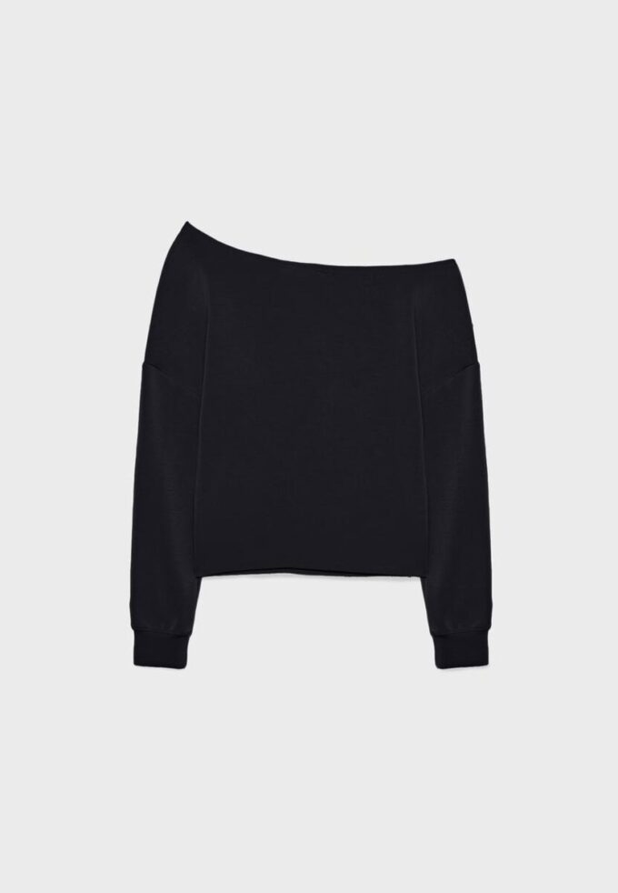 Sweat-shirt à épaules dénudées au toucher doux