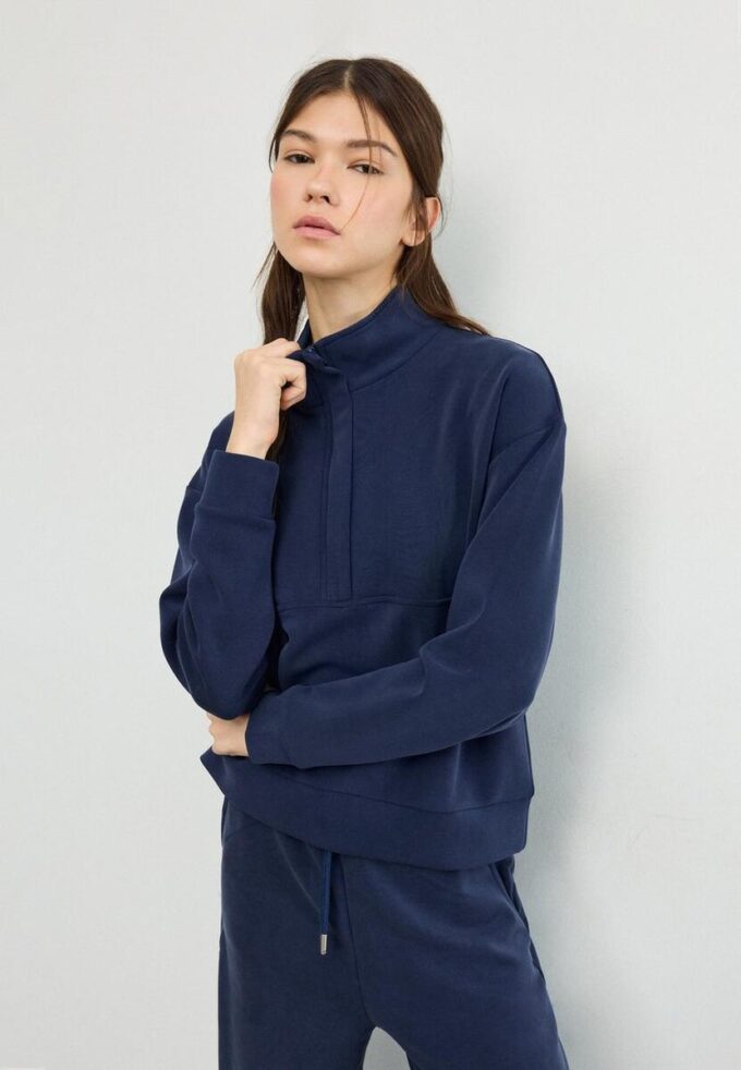 Sweat-shirt zippé au toucher doux