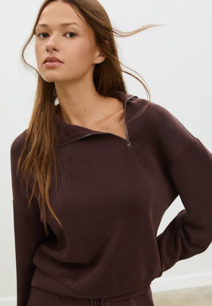 Sweats avec Toucher doux avec fermeture éclair latérale Sweats avec Toucher doux avec fermeture éclair latérale