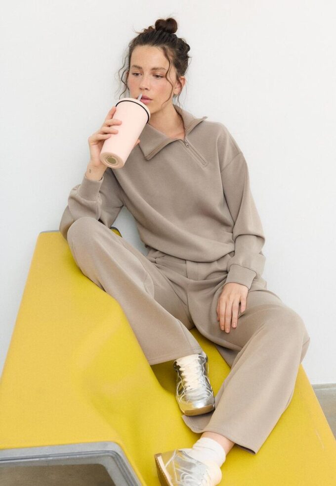 Sweats avec Toucher doux avec fermeture éclair latérale Sweats avec Toucher doux avec fermeture éclair latérale