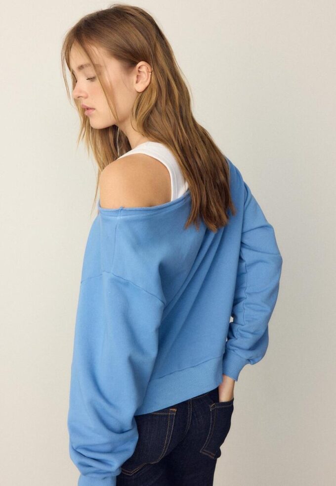 Sweats à col bateau avec ailes en strass