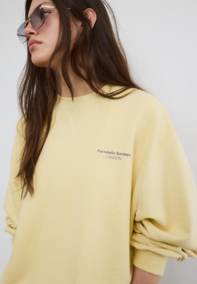 Sweats à manches longues et col rond avec inscription