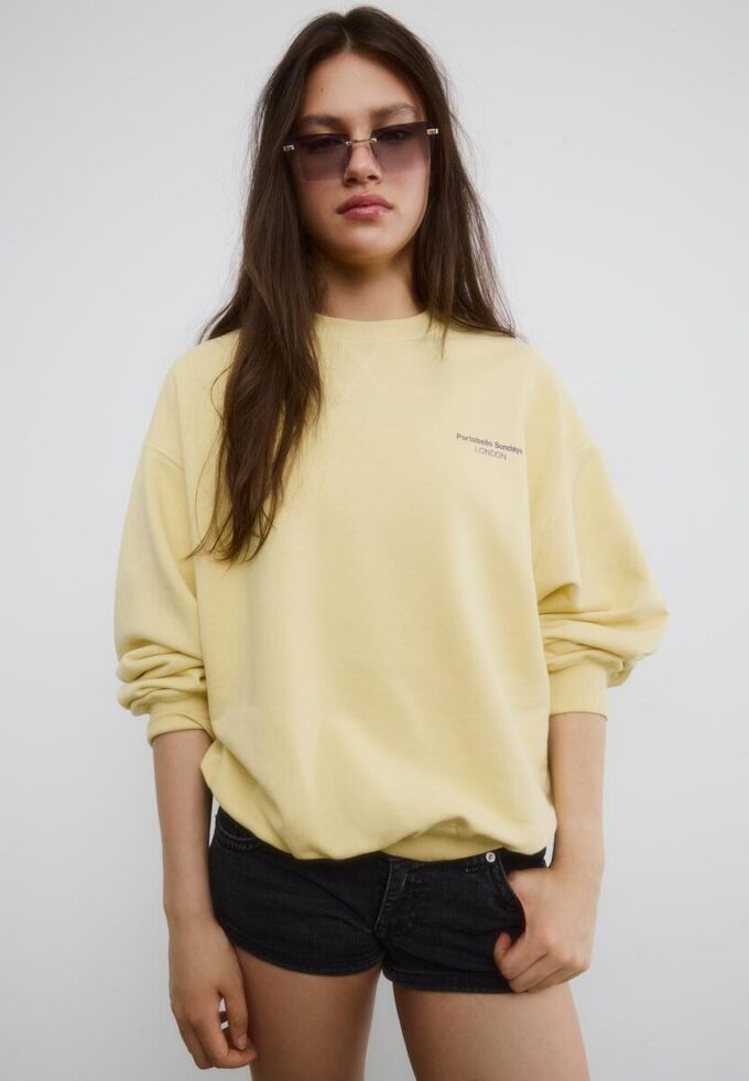 Sweats à manches longues et col rond avec inscription