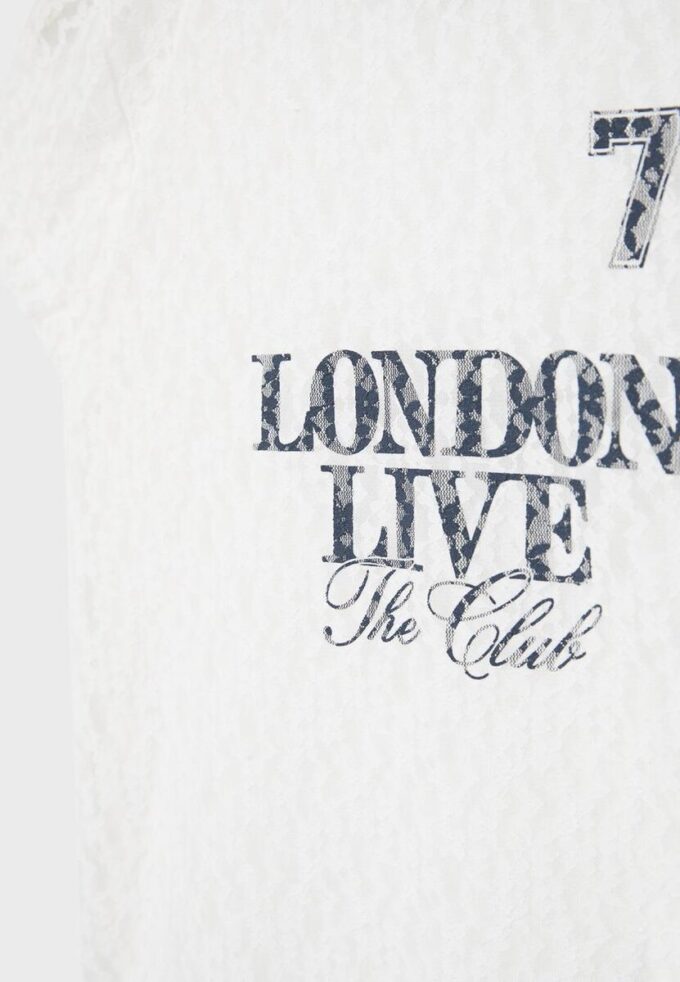 T-shirt ajusté avec dentelle et motif graphique