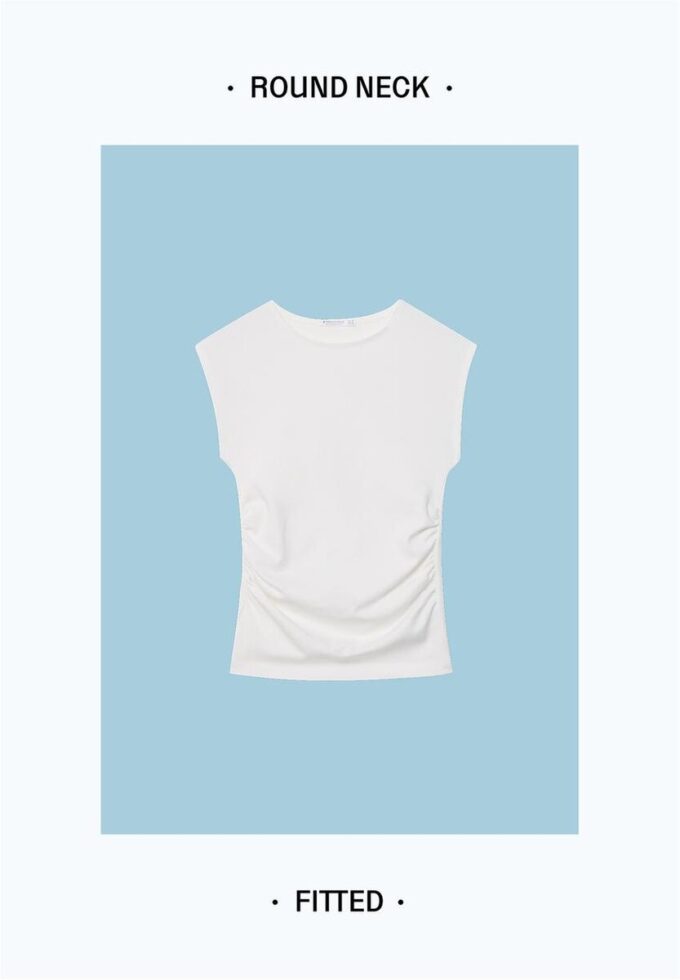 T-shirt ajusté froncé basique