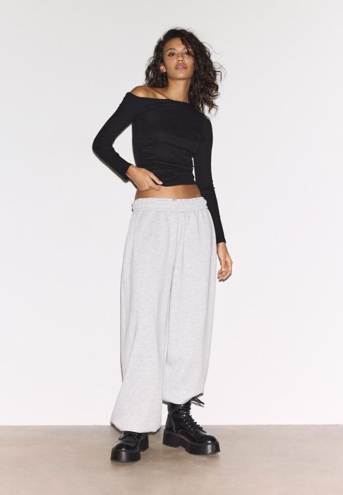 T-shirt asymétrique avec fronces