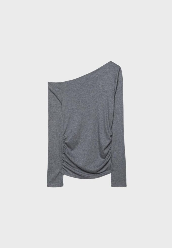 T-shirt asymétrique avec fronces