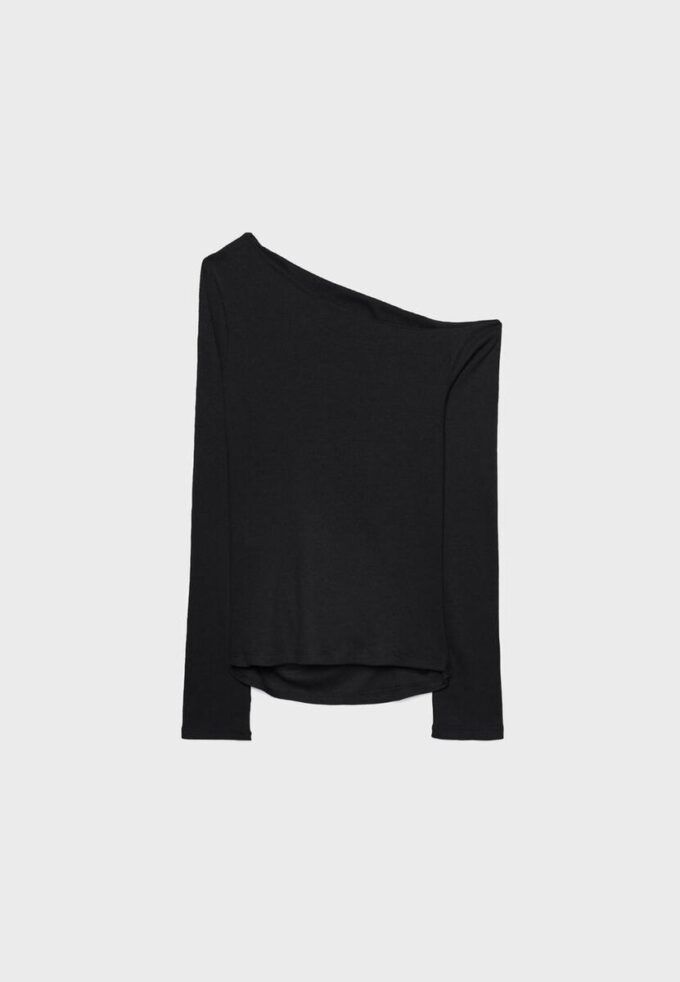 T-shirt asymétrique avec fronces