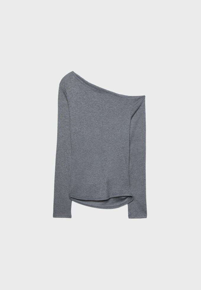 T-shirt asymétrique avec fronces