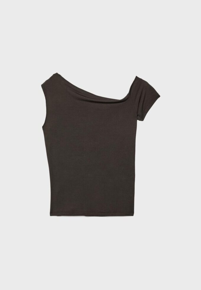 T-shirt asymétrique à boutons