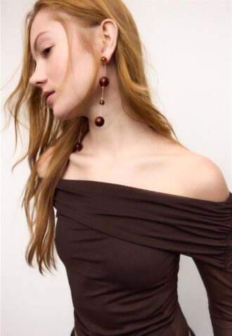 T-shirt asymétrique en tulle