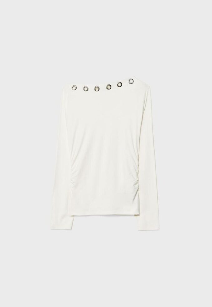 T-shirt asymétrique à œillets